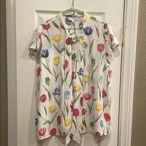 Floral Button-Up Blouse
